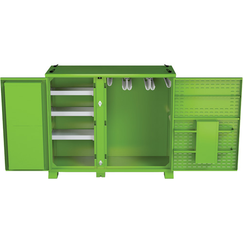Ventilated Onsite PPE Storage Cabinet, Steel, High-Visibility Lime Green - Jobox By Crescent CJBPPE72V