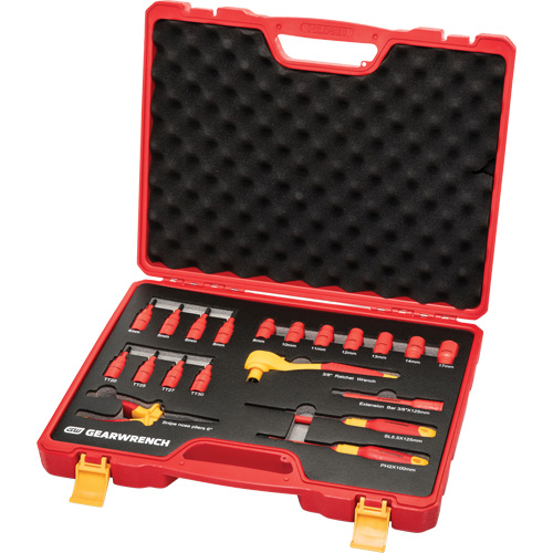 3/8" Drive VDE Insulated Tool Set, 1000 V, 20 Pcs - Gearwrench GWVDE20