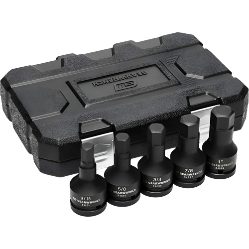 Jeu de douilles &agrave; chocs SAE avec boîtier moul&eacute; par soufflage, Hexagonale, Prise 3/4", 5 mr - Gearwrench 84899-06