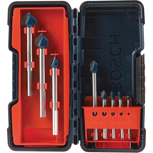 Jeu de forets pour carrelage et verre, 8 morceaux, Carbure - Bosch GT3000