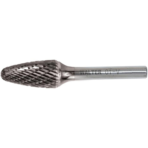 Double Cut Tree Carbide Burr, 1/2" Dia., 1" Depth of Cut - Walter Surface Technologies 01V015