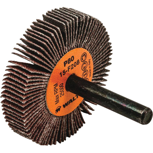 Flap Wheels-Coolcut Flap Wheels, Aluminum Oxide, 80 Grit, 2" x 3/8" x 1/4" - Walter Surface Technologies 15F208