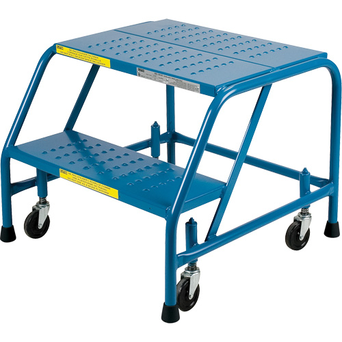 Rolling Step Ladder, 2 Steps, 18" Step Width, 19" Platform Height, Steel - KLETON 