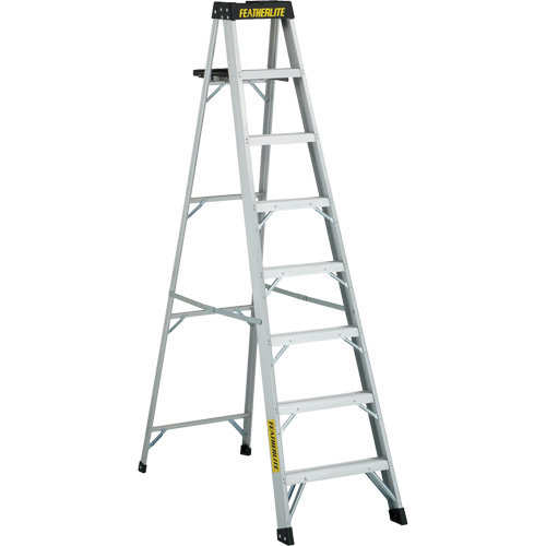 3400 Series Industrial Extra Heavy-Duty Step Ladder, 8', Aluminum, 300 lbs. Capacity, Type 1A - Featherlite 3408