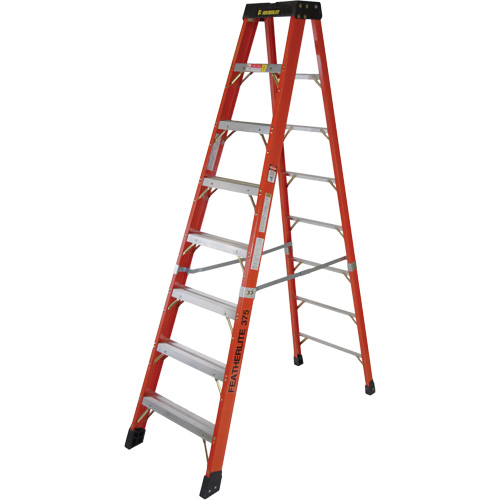 Industrial Extra Heavy-Duty Stepladders (6800 AA Series), 8', Fibreglass, 375 lbs. Capacity, Type 1AA - Featherlite 6808-AA