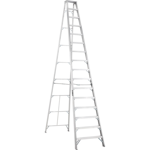 3400 Series Industrial Extra Heavy-Duty Step Ladder, 16', Aluminum, 300 lbs. Capacity, Type 1A - Featherlite 3416