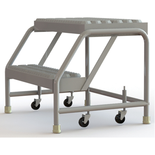Rolling Ladder, 2 Steps, 24" Step Width, 20" Platform Height, Aluminum - Tri-Arc Manufacturing WLAR002245
