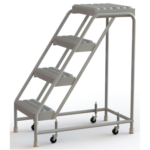 Rolling Ladder, 4 Steps, 16" Step Width, 40" Platform Height, Aluminum - Tri-Arc Manufacturing WLAR004165