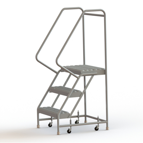 Rolling Ladder, 3 Steps, 24" Step Width, 30" Platform Height, Aluminum - Tri-Arc Manufacturing WLAR103245