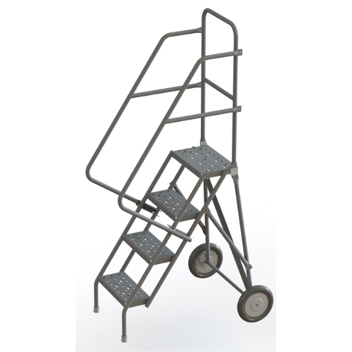 &eacute;chelles roulantes en acier, 4 marches, Largeur de la marche 16", Hauteur de la plateforme 40", Acier - Tri-Arc Manufacturing KDRF104166