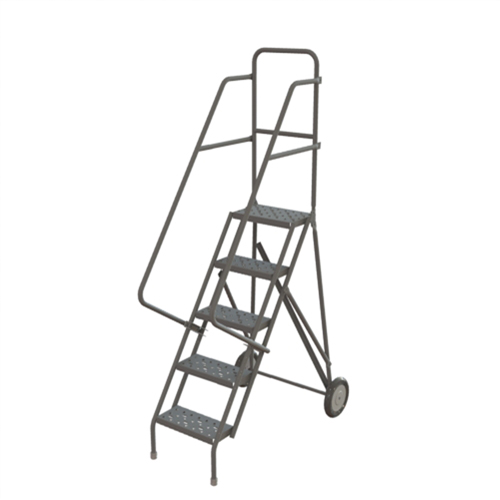 Steel Rolling Ladder, 5 Steps, 16" Step Width, 50" Platform Height, Steel - Tri-Arc Manufacturing KDRF105166
