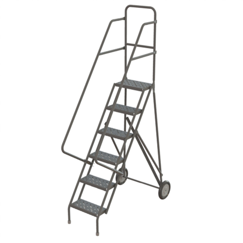 &eacute;chelles roulantes en acier, 6 marches, Largeur de la marche 16", Hauteur de la plateforme 60", Acier - Tri-Arc Manufacturing KDRF106166