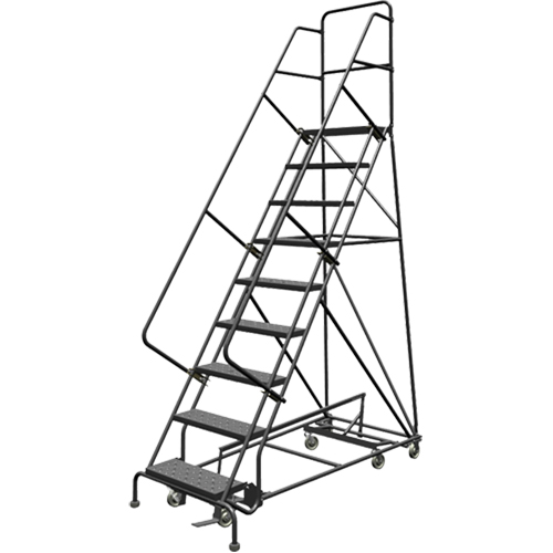 &eacute;chelles roulantes multidirectionnelles, 9 marches, Largeur de la marche 24", Hauteur de la plateforme 90", Acier - Tri-Arc Manufacturing KDED109246