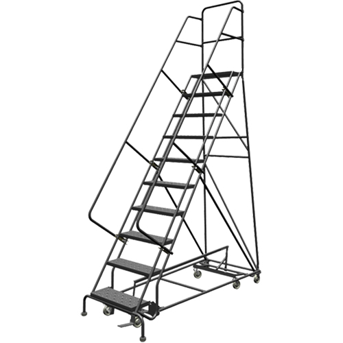 &eacute;chelles roulantes multidirectionnelles, 10 marches, Largeur de la marche 24", Hauteur de la plateforme 100", Acier - Tri-Arc Manufacturing KDED110246