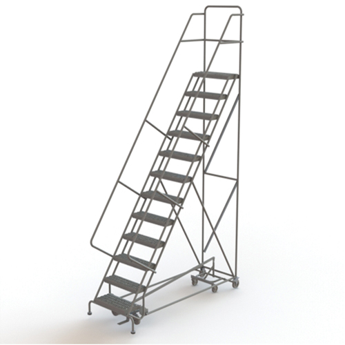 &eacute;chelles roulantes multidirectionnelles, 12 marches, Largeur de la marche 24", Hauteur de la plateforme 120", Acier - Tri-Arc Manufacturing KDED112242