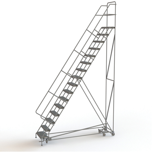 &eacute;chelles roulantes multidirectionnelles, 16 marches, Largeur de la marche 24", Hauteur de la plateforme 160", Acier - Tri-Arc Manufacturing KDED116242