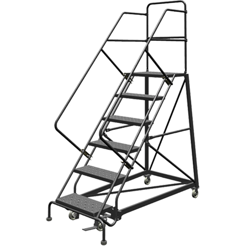 &eacute;chelles en angle de s&eacute;curit&eacute;, 6 marches, Perfor&eacute;, Inclinaison 50°, Hauteur 60" - Tri-Arc Manufacturing KDEC106246
