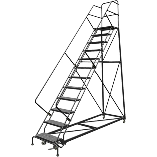 &eacute;chelles en angle de s&eacute;curit&eacute;, 12 marches, Perfor&eacute;, Inclinaison 50°, Hauteur 120" - Tri-Arc Manufacturing KDEC112246