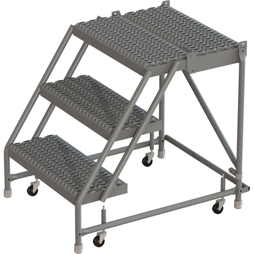 Deep Top Step Rolling Ladder, 3 Steps, 16" Step Width, 30" Platform Height, Steel - Tri-Arc Manufacturing KDSR003162-D2