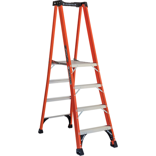 Industrial Extra Heavy-Duty Pro Platform Stepladders (FXP1800 Series), 4', 375 lbs. Cap. - Louisville Ladder FXP1804HD