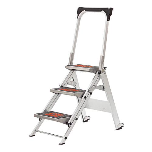 Safety Stepladder with Bar & Tray, 2.2', Aluminum, 300 lbs. Capacity, Type 1A - Little Giant Ladders 10310BA-303