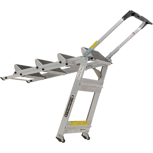 &eacute;chelle escabeau avec roues pivotantes, 4 marches, 44,25" x 22,13" x Hauteur 59" - Louisville Ladder L-2011-04