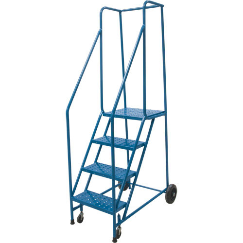 Rolling Step Ladder, 4 Steps, 18" Step Width, 37" Platform Height, Steel - KLETON 