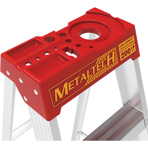 Step Ladder, 6', Aluminum, 200 lbs. Capacity, Type 3 - Metaltech E-SLA6T3