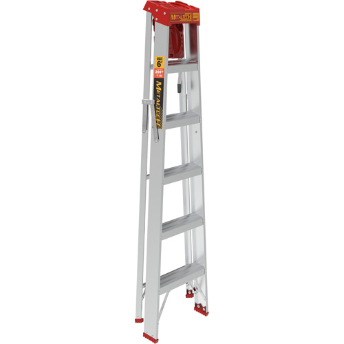 Step Ladder with Paint Tray, 6', Aluminum, 200 lbs. Capacity, Type 3 - Metaltech E-SLA6TT3
