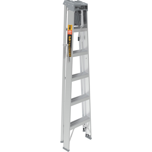 Step Ladder with Paint Tray, 6', Aluminum, 225 lbs. Capacity, Type 2 - Metaltech E-SLA6TT2