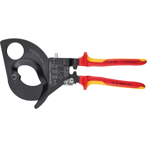 Coupes-c&acirc;bles isol&eacute;s &agrave; rochet - Knipex 95 36 280 SBA