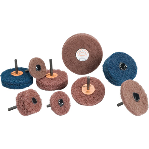 Standard Abrasives Buff & Blend Wheel, 3" Dia. x 1/4" W, 1/4" Arbor, Aluminum Oxide - 3M STA-880413