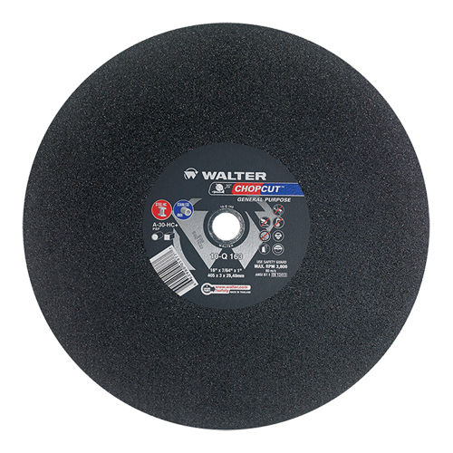 Meules &agrave; tronçonner Chopcut, 16" x 7/8", Arbre de 1", Type 1, Oxyde d'aluminium, 3800 Tr/min - Walter Technologies Pour Surface 10Q163