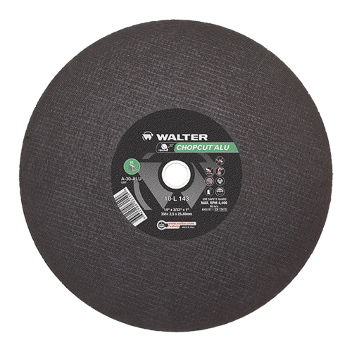 Chopcut Chop Saw Cut-Off Wheel, 14" x 3/32", 1" Arbor, Type 1, Aluminum Oxide, 4400 RPM - Walter Surface Technologies 10L143