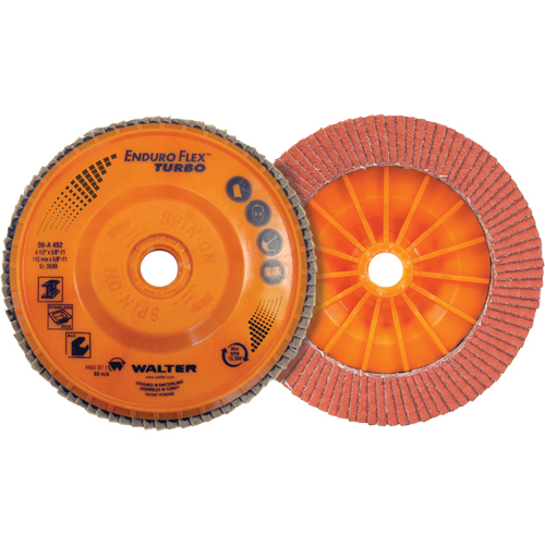 Enduro-Flex Turbo Flap Disc, 5" x 5/8"-11, Type 27S, 36/60 Grit, Ceramic - Walter Surface Technologies 06A502