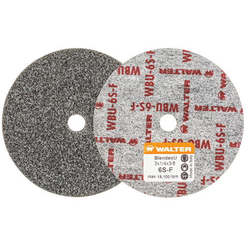 Blendex U Finishing Wheel, 3" Dia., 6SF Grit, Silicon Carbide - Walter Surface Technologies 07U322