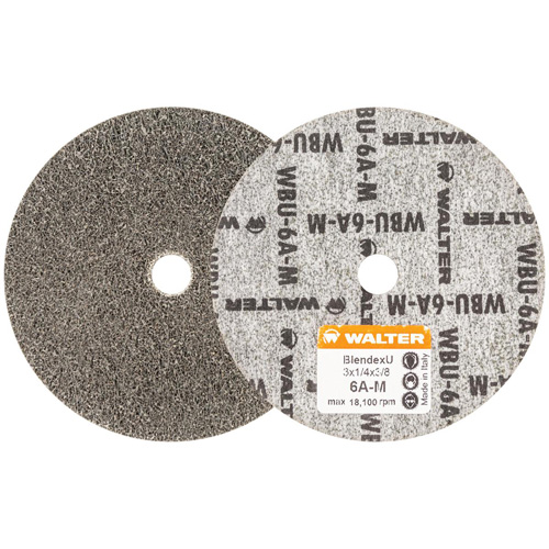 Blendex U Finishing Wheel, 3" Dia., 6AM Grit, Silicon Carbide - Walter Surface Technologies 07U323