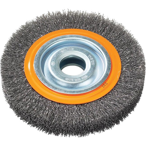 Brosses rotatives &agrave; fils torsad&eacute;s d'&eacute;tabli, 6" dia., Fils 0,0118", Arbre 1/2" - 1/4" - Walter Technologies Pour Surface 13B065