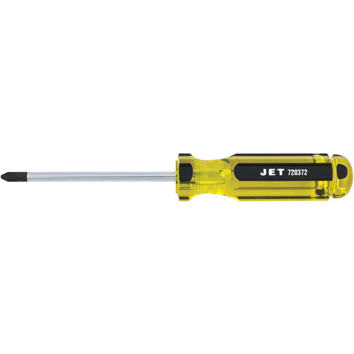 Phillips Jumbo Handle Screwdriver, #2, 4" L, Plastic/Steel/Aluminium/Wood/Cushion Grip/Magnetic/ESD-Safe Handle - JET 720372