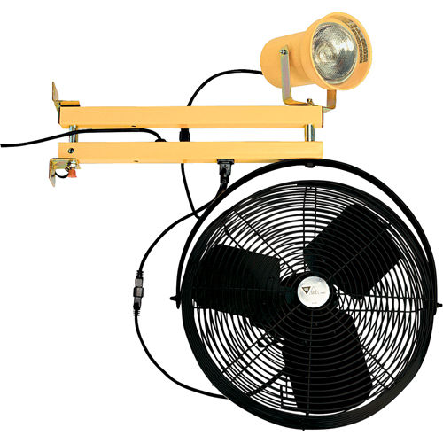 Double Strut With Fan, Incandescent Light, 24" Arm - Tri Lite Mars FANDL24-P