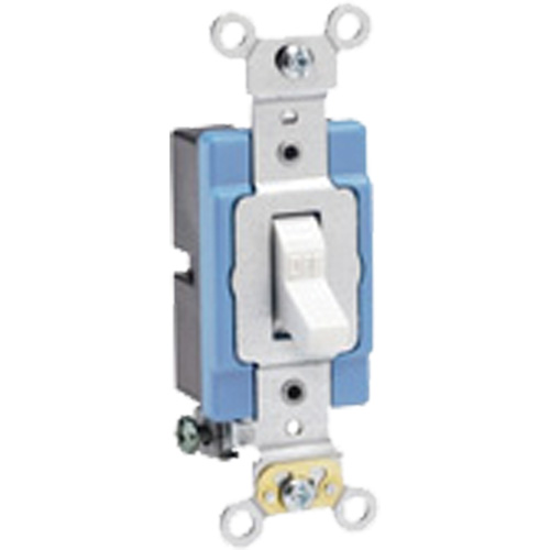 Interrupteur doux &agrave; borne arri&egrave;re & lat&eacute;rale, avec basculement unipolaire - Leviton 1201-2W