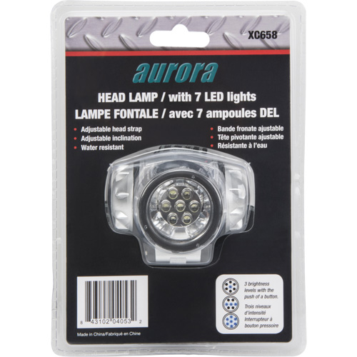 Lampe frontale, DEL, 28 lumens, 20 hres de fonctionnement, piles AAA - Outils Aurora 