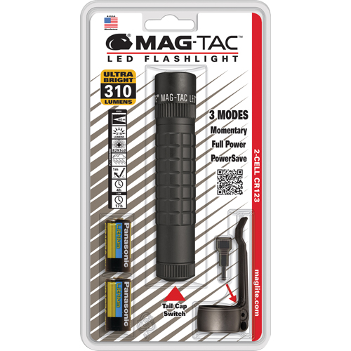 Mag-Tac Tactical Flashlights, LED, 310 Lumens, CR123 Batteries - Maglite SG2LRE6