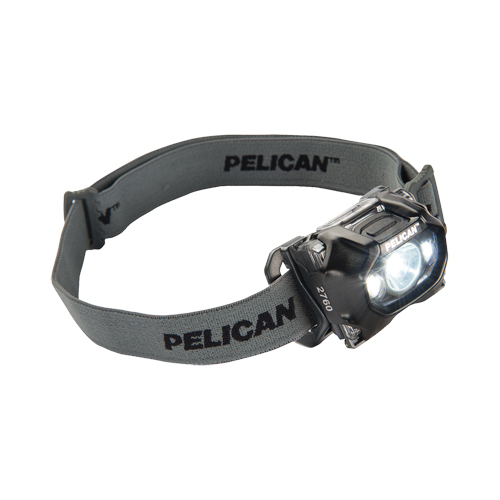 2760 Headlamp, LED, 204 Lumens, 2 Hrs. Run Time, AAA Batteries - Pelican 027600-0102-110
