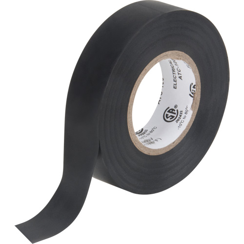 Electrical Tape, 19 mm (3/4") x 18 M (60'), Black, 7 mils - Aurora Tools 