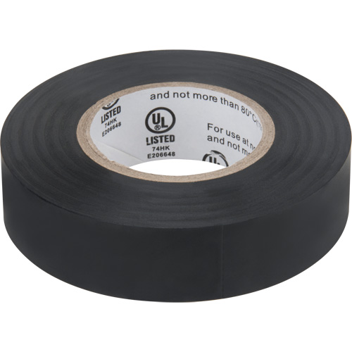 Electrical Tape, 19 mm (3/4") x 18 M (60'), Black, 7 mils - Aurora Tools 