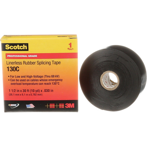 Ruban d'&eacute;pissure en caoutchouc sans doublure Scotch, 38 mm (1-1/2") " la, 9 m (30') " lo - 3M 130C-1.5X30