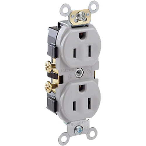 Commercial Grade Duplex Outlet - Leviton CR15-GY