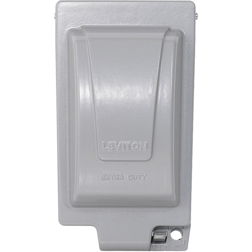 While-In-Use Vertical Outlet Cover - Leviton IUM1V-GY