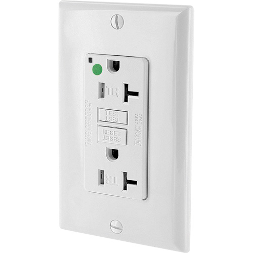 Prise DDFT SmartlockPro tr&egrave;s r&eacute;sistante &agrave; autotest - Leviton GFTR2-HGW